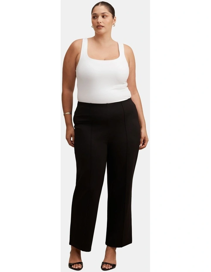 Piper Ponte Straight Leg Pants in Black image 5