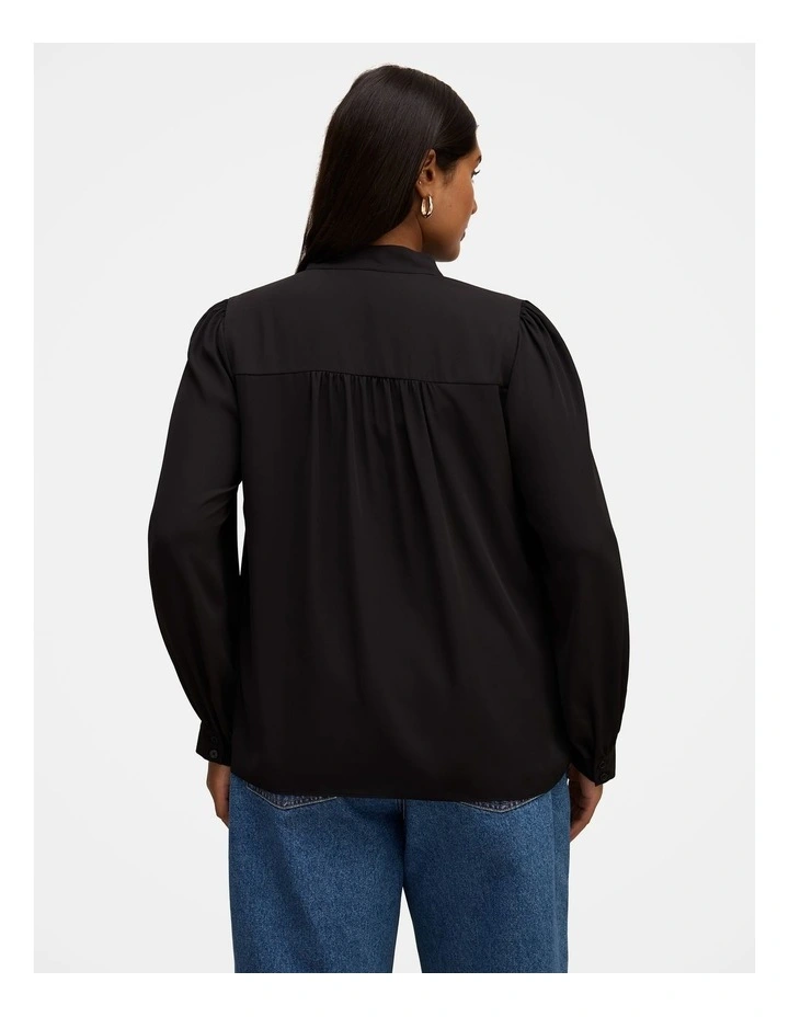 Poppy Lace Trim Blouse in Black image 2