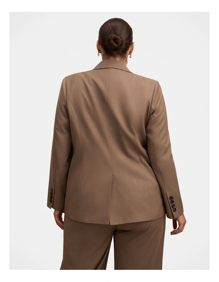 Harper Double Breasted Blazer in Brown image 2