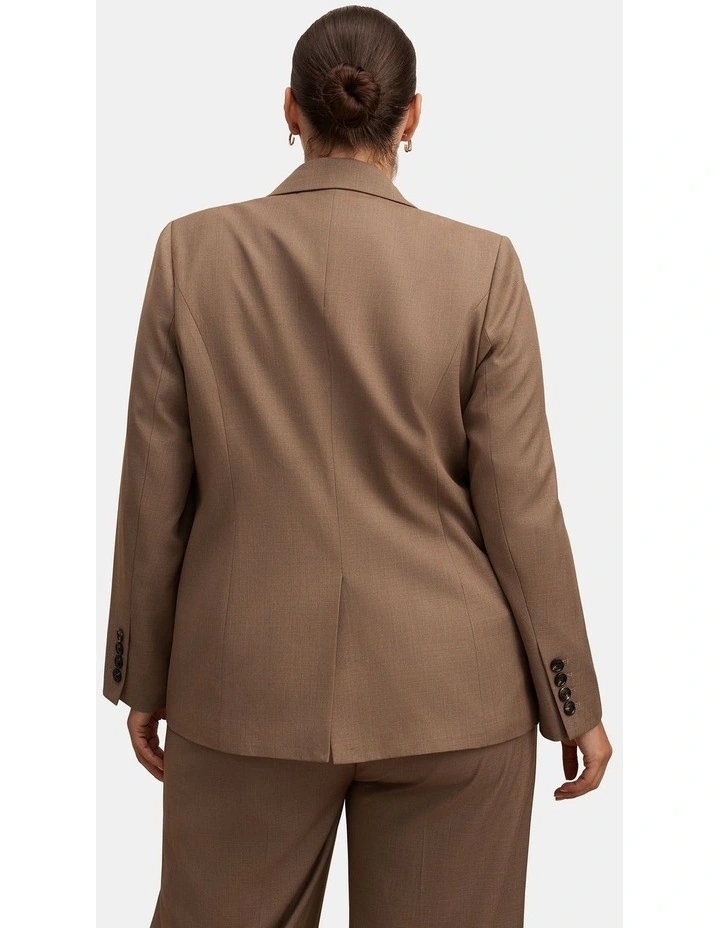 Harper Double Breasted Blazer in Brown image 2