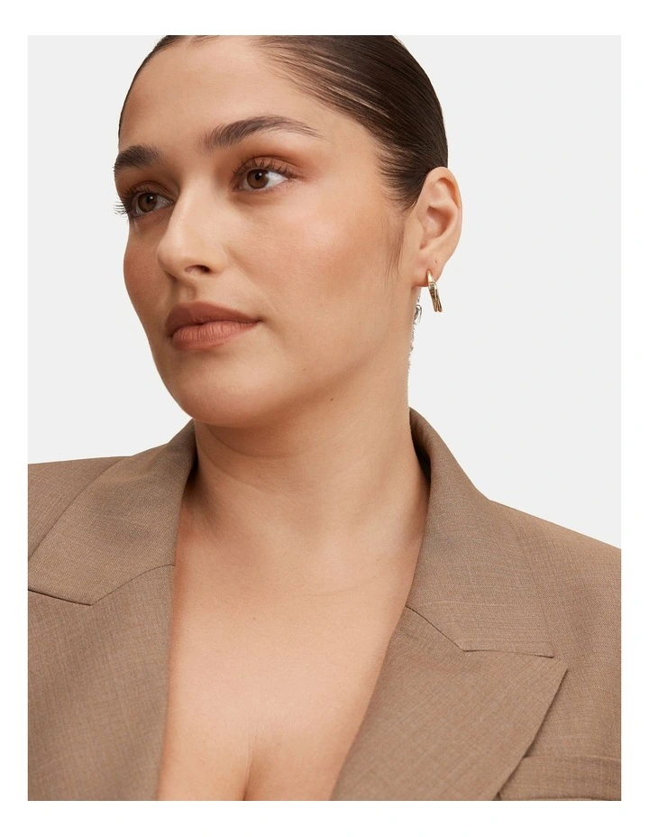 Harper Double Breasted Blazer in Brown image 4