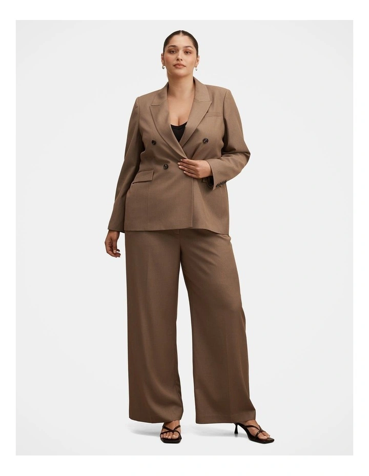 Harper Double Breasted Blazer in Brown image 5