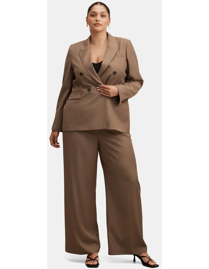Harper Double Breasted Blazer in Brown image 5