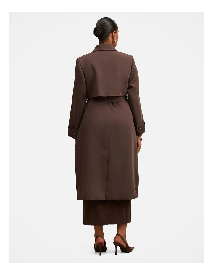 Delilah Soft Trench Coat in Chocolate image 2