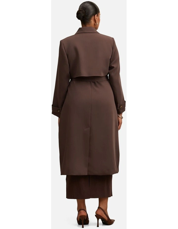 Delilah Soft Trench Coat in Chocolate image 2
