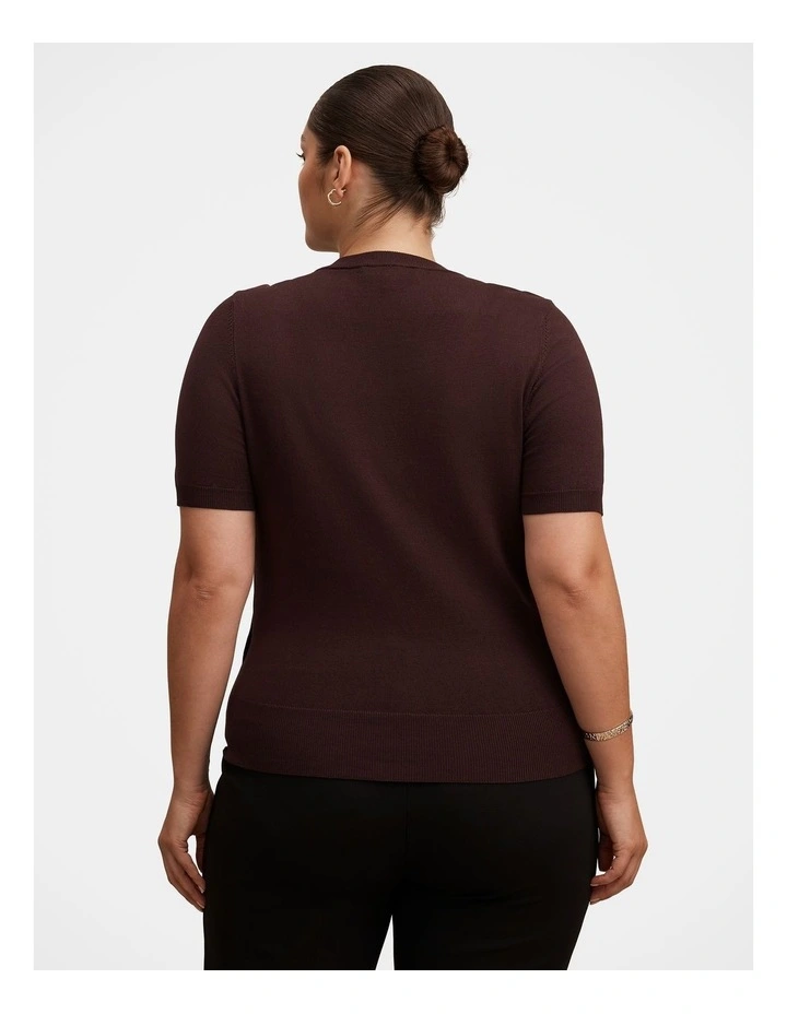 Maisie Short Sleeves T-shirt in Chocolate image 2