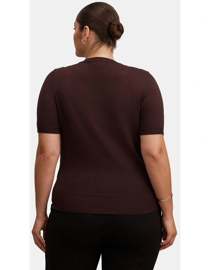 Maisie Short Sleeves T-shirt in Chocolate image 2