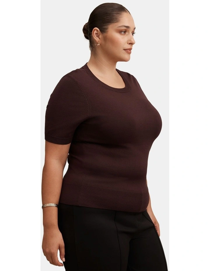 Maisie Short Sleeves T-shirt in Chocolate image 3