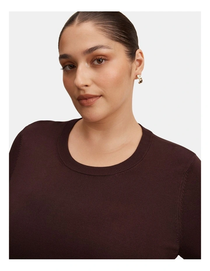 Maisie Short Sleeves T-shirt in Chocolate image 4