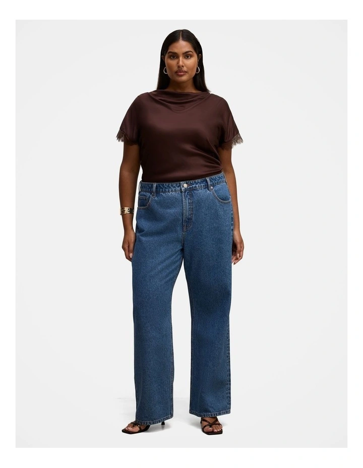 Tate Lace Trim Top in Chocolate image 5