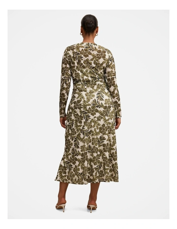 Georgia Long Sleeves Mesh Midi Dress in Multi image 2