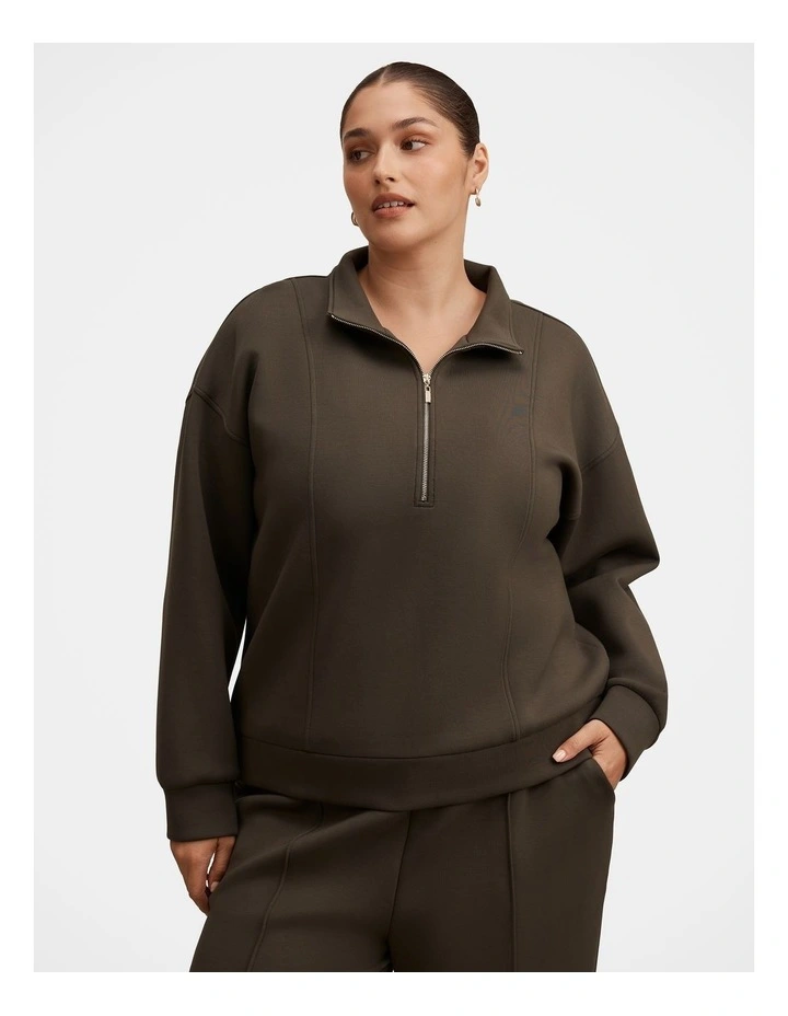 Heidi Seam Detail Lounge Jumper in Sage Moss image 1