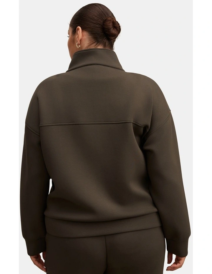 Heidi Seam Detail Lounge Jumper in Green image 2