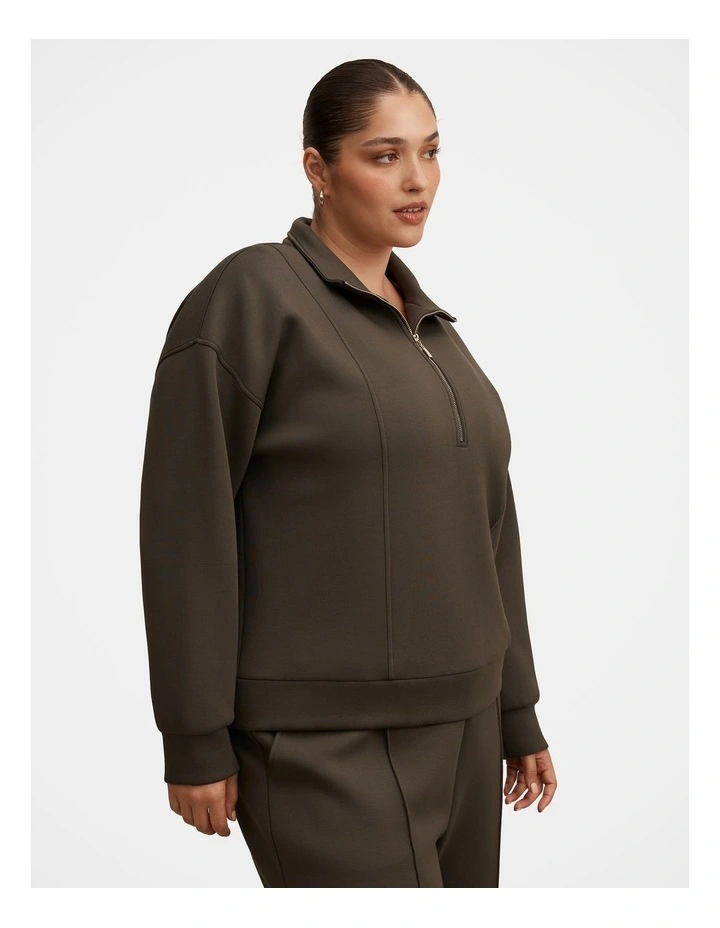 Heidi Seam Detail Lounge Jumper in Sage Moss image 3