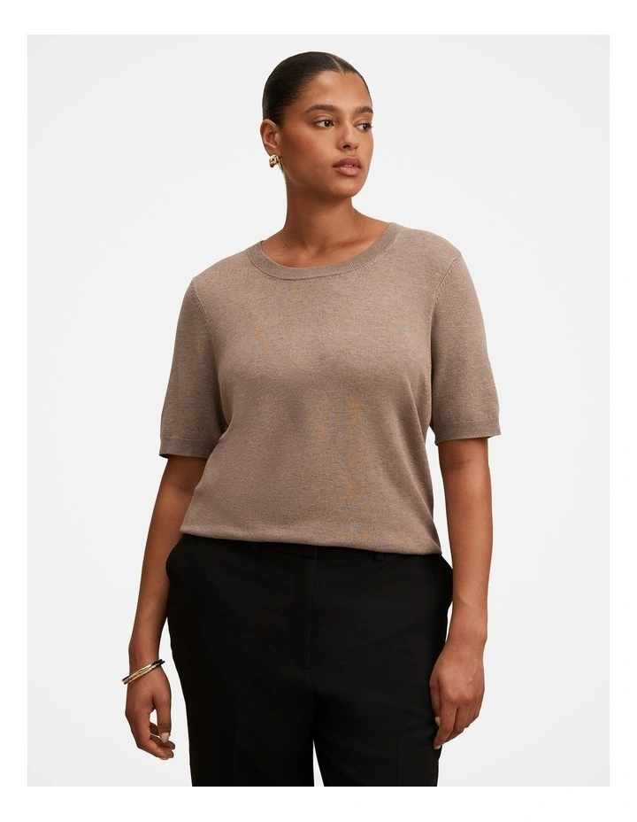 Maisie Short Sleeves T-shirt in Brown image 1