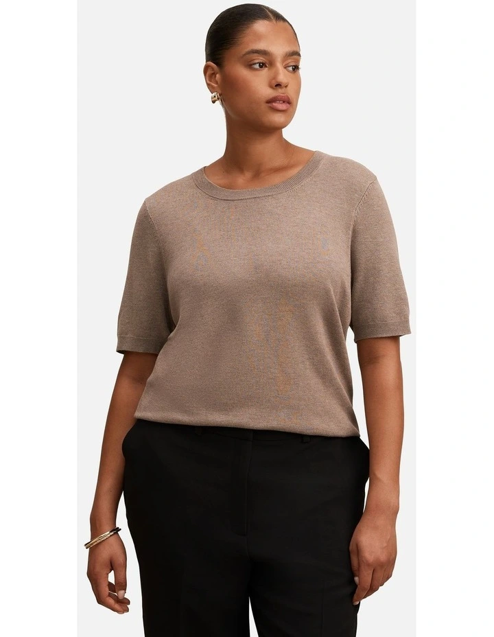 Maisie Short Sleeves T-shirt in Brown image 1