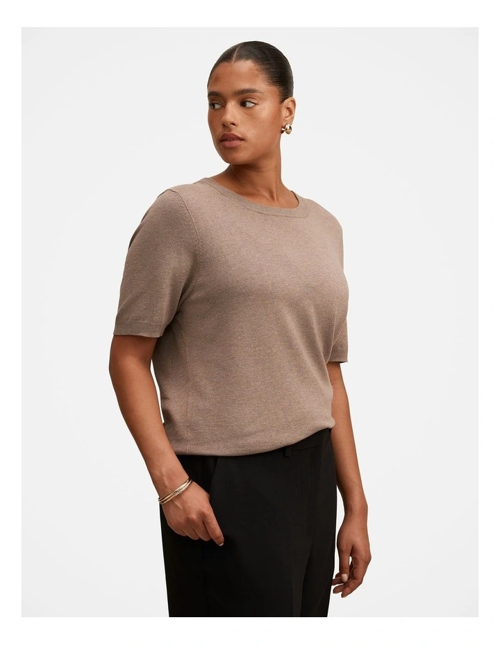 Maisie Short Sleeves T-shirt in Brown image 3