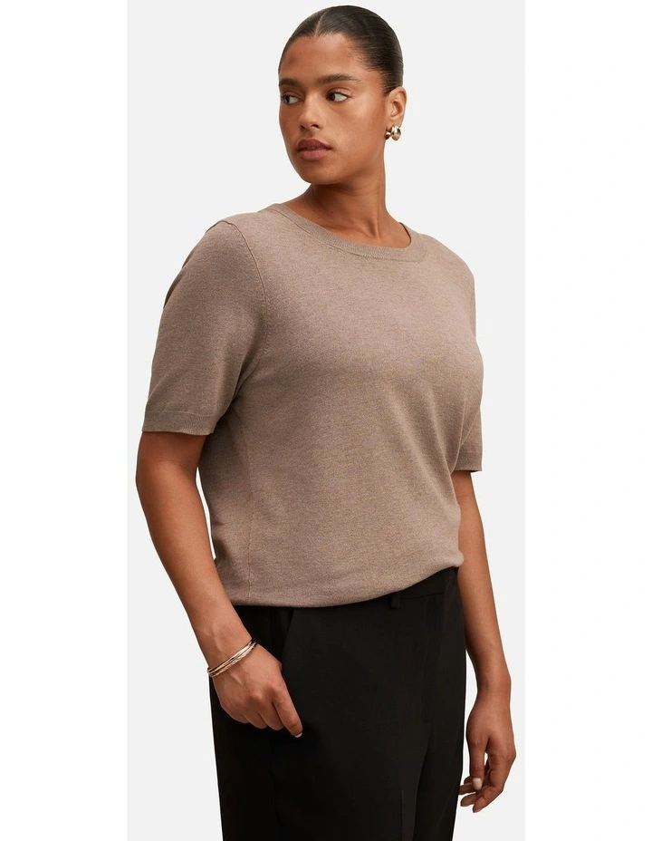 Maisie Short Sleeves T-shirt in Brown image 3