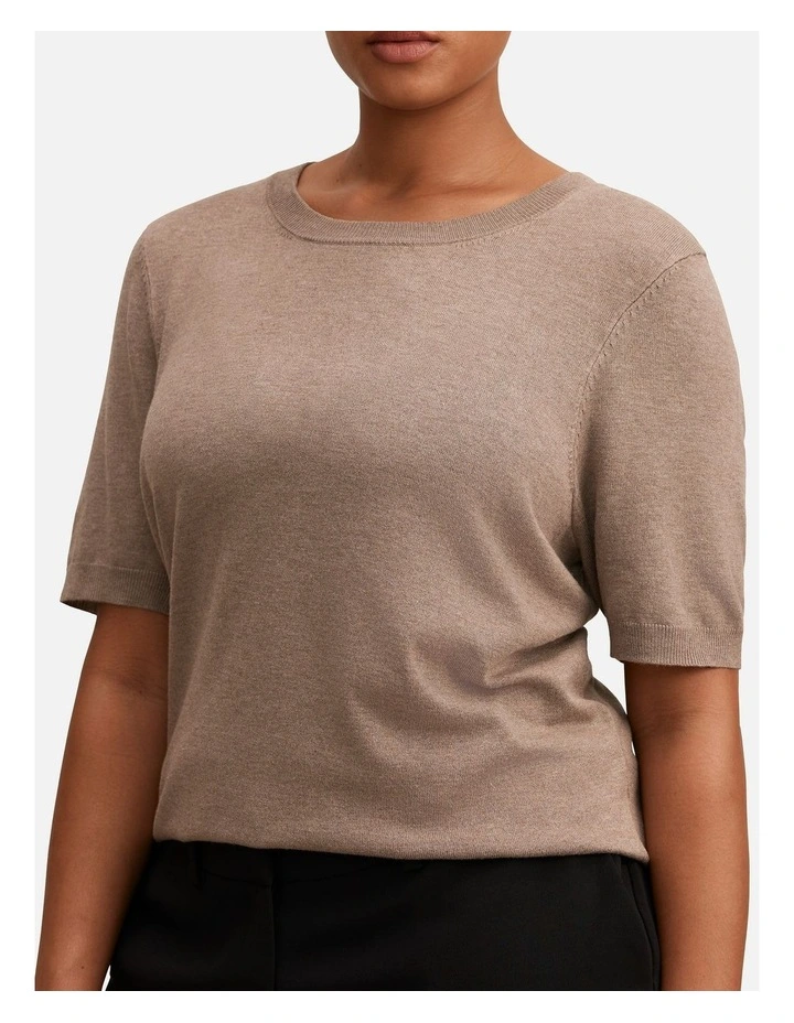 Maisie Short Sleeves T-shirt in Brown image 4