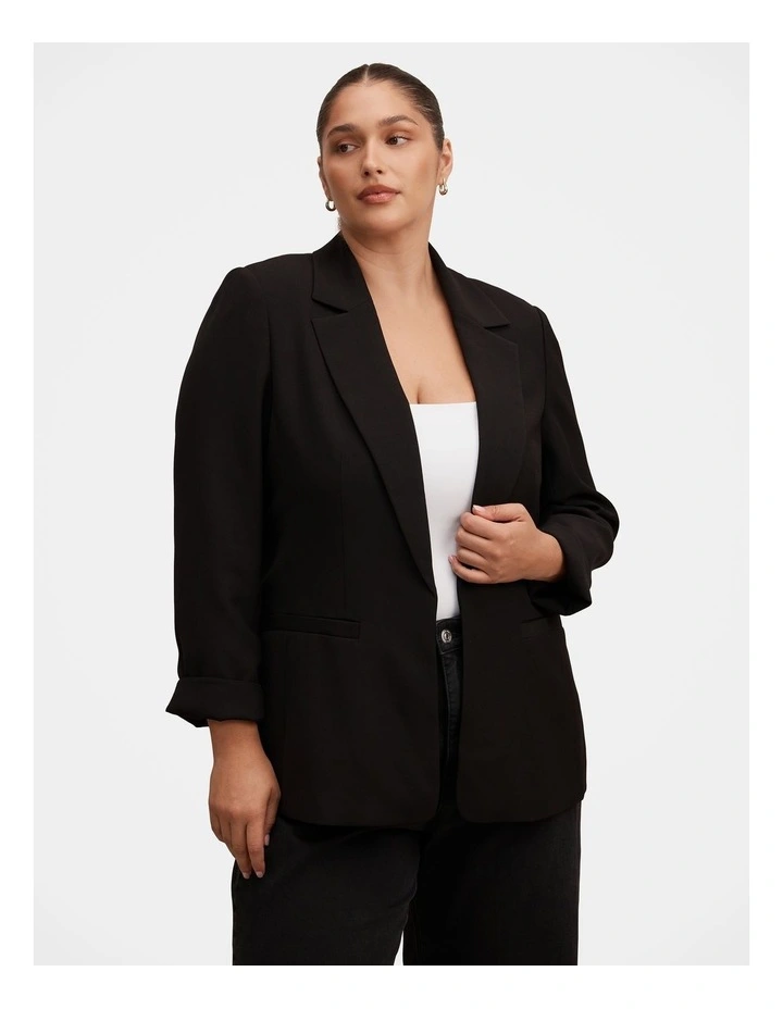 Dylan Boyfriend Blazer in Black image 1