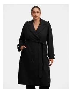 Cameron Soft Trench Coat in Black