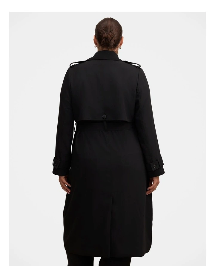 Cameron Soft Trench Coat in Black image 2