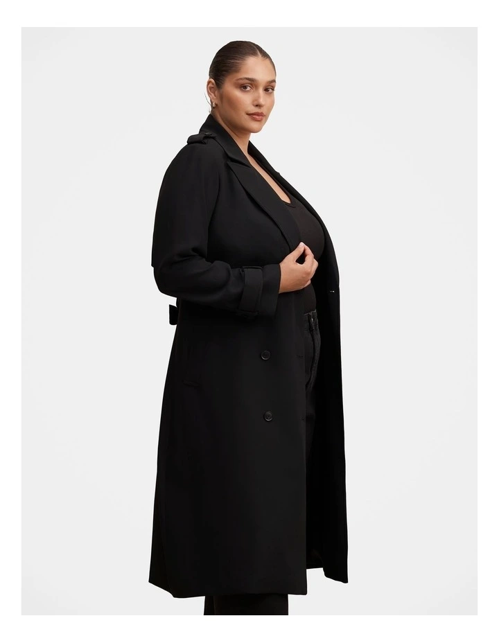Cameron Soft Trench Coat in Black image 3