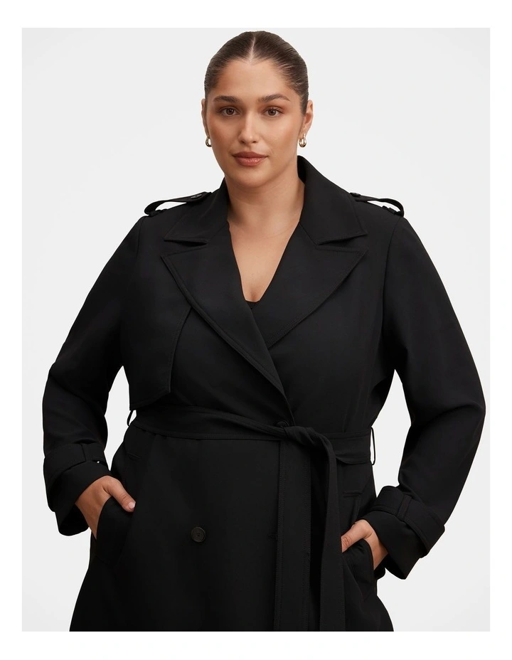 Cameron Soft Trench Coat in Black image 4