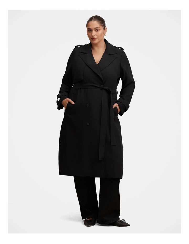 Cameron Soft Trench Coat in Black image 5