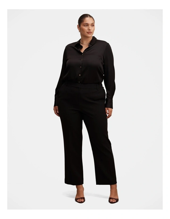 Coco Satin Shirt in Black image 5
