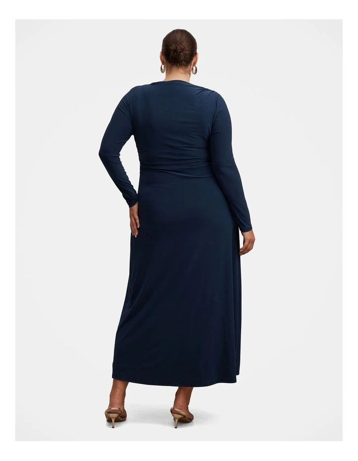 Kingsley Hardware Jersey Midi Dress in Navy image 2