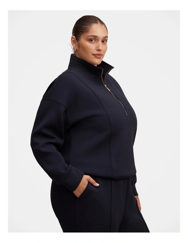 Heidi Seam Detail Lounge Jumper in Blue image 3