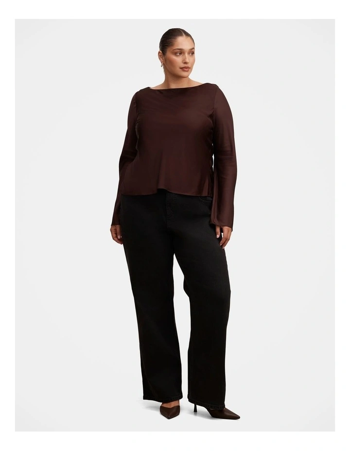 Rae Boatneck Blouse in Brown image 5