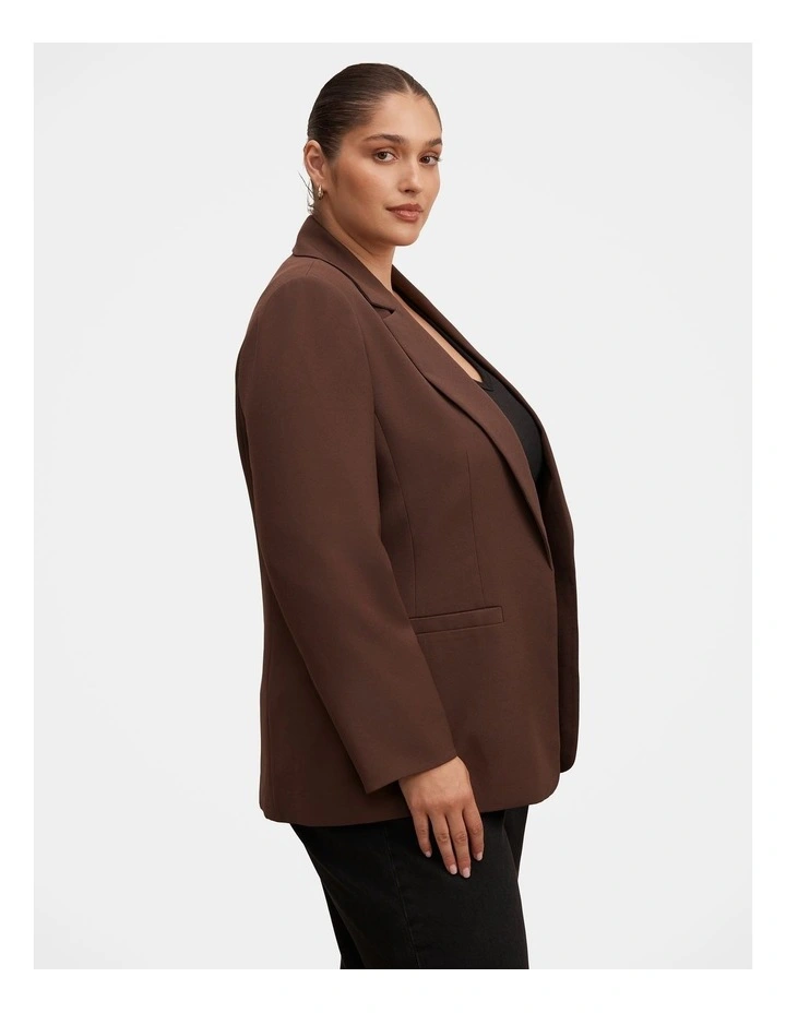 Dylan Boyfriend Blazer in Brown image 3