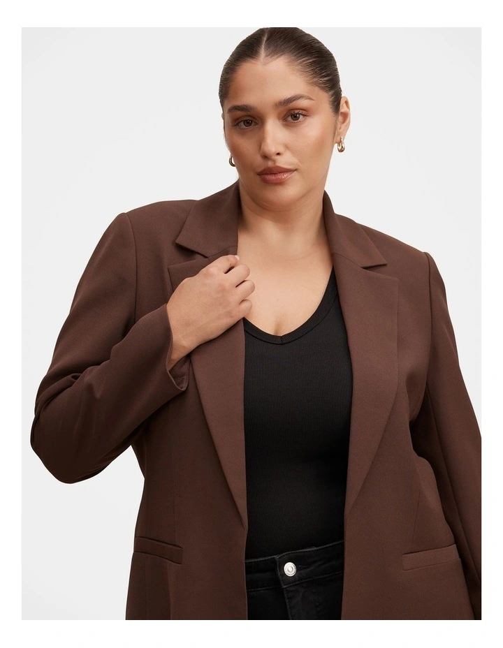 Dylan Boyfriend Blazer in Brown image 4