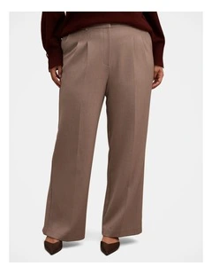 Eva Pleated Wide Leg Pants in Brown