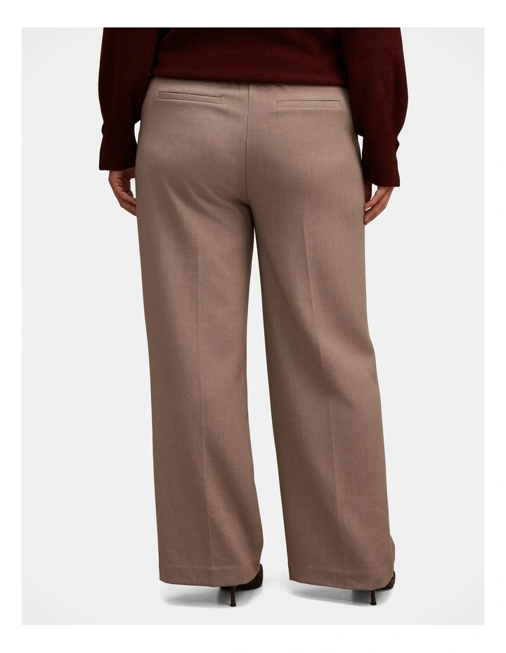 Eva Pleated Wide Leg Pants in Brown image 2