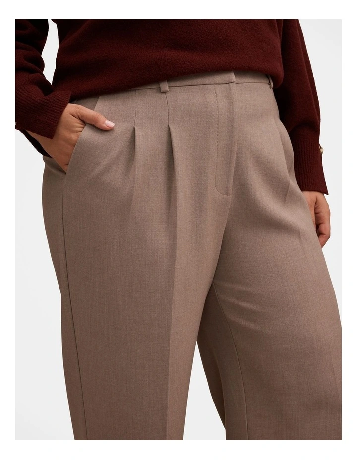 Eva Pleated Wide Leg Pants in Brown image 4