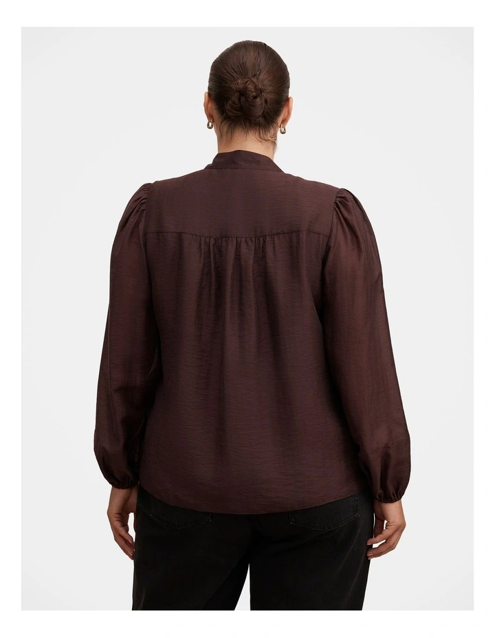 Amelia Button Down Blouse in Chocolate image 2