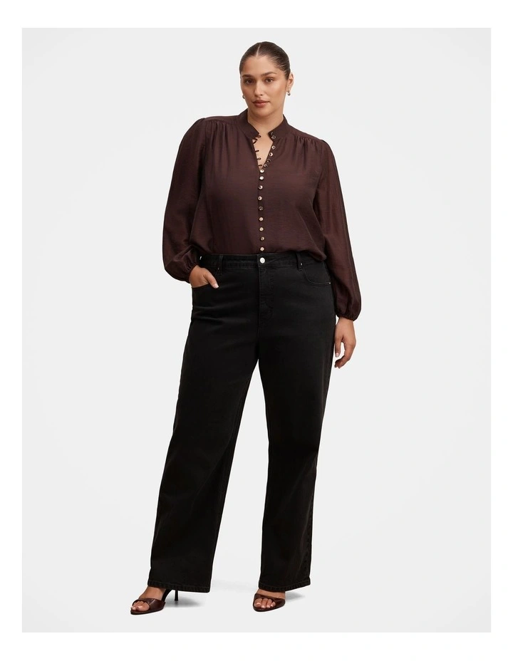 Amelia Button Down Blouse in Chocolate image 5