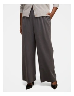 Liliana Elastic Pinstripe Pants in Grey