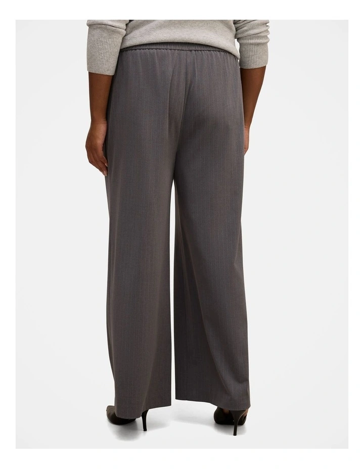 Liliana Elastic Pinstripe Pants in Grey image 2