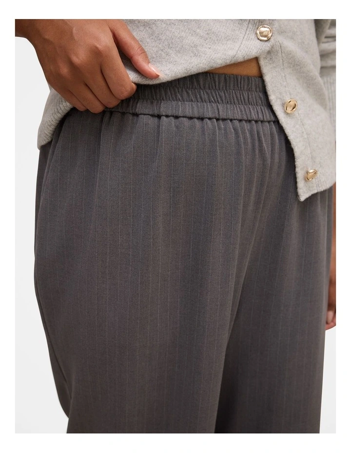 Liliana Elastic Pinstripe Pants in Grey image 4