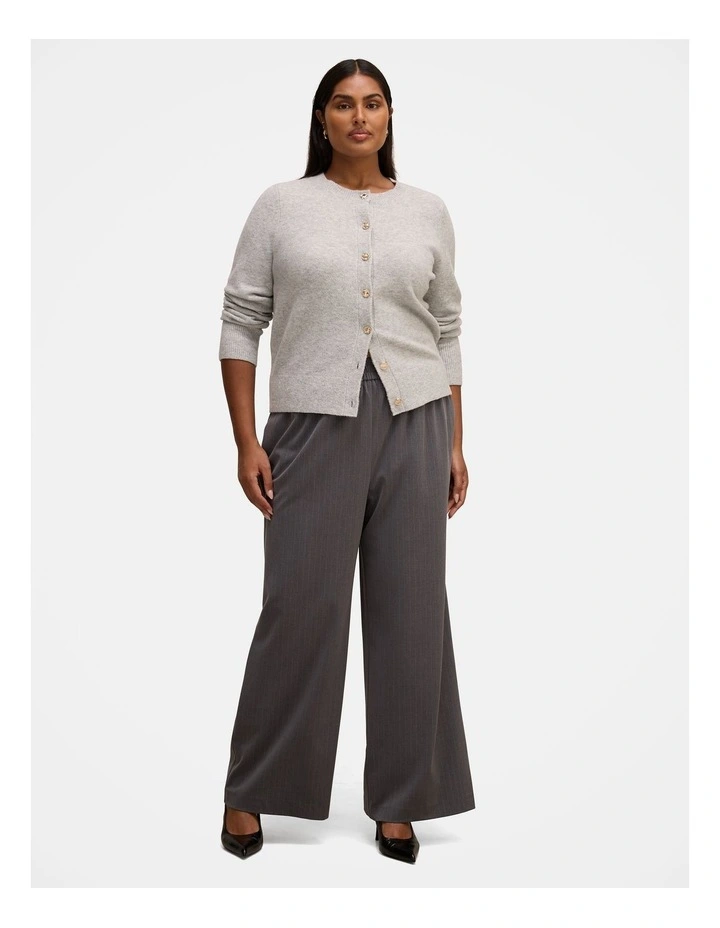 Liliana Elastic Pinstripe Pants in Grey image 5