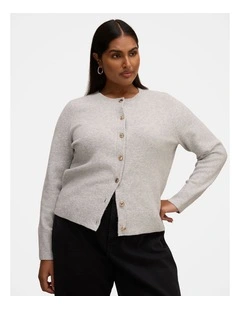 May Crew Neck Cardigan in Grey