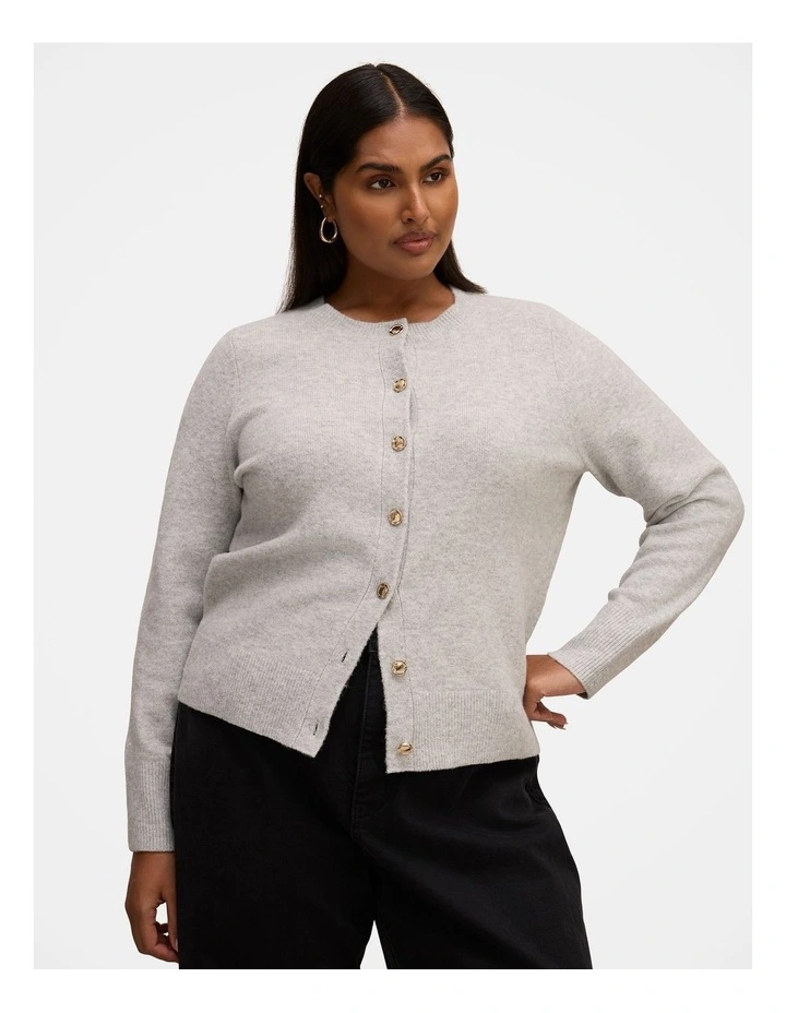 May Crew Neck Cardigan in Grey image 1