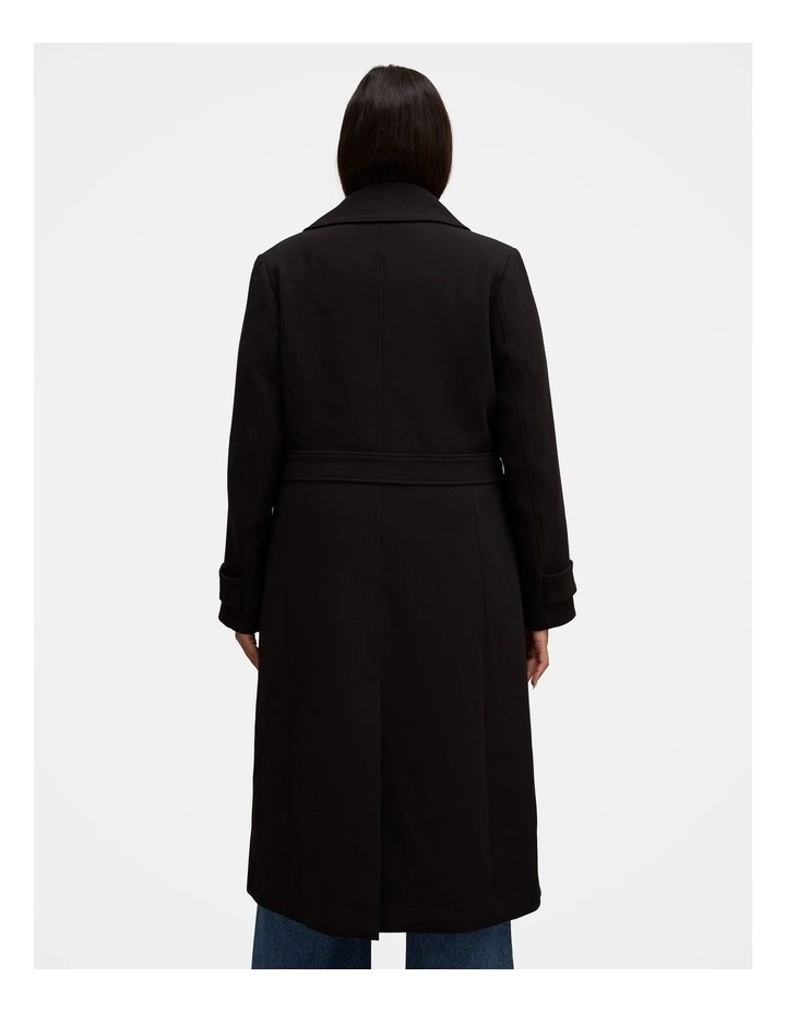 Remi Buttoned Trench Coat in Black image 2