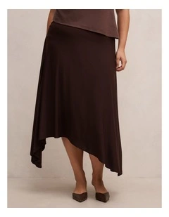 Ariel Godet Hanky Hem Skirt in Brown