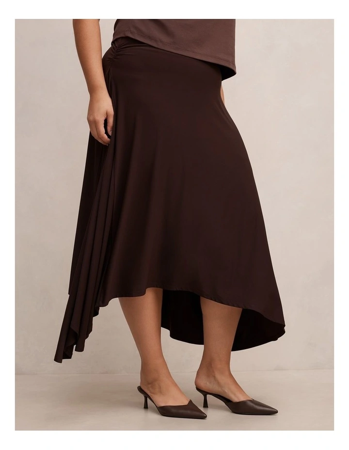 Ariel Godet Hanky Hem Skirt in Brown image 3