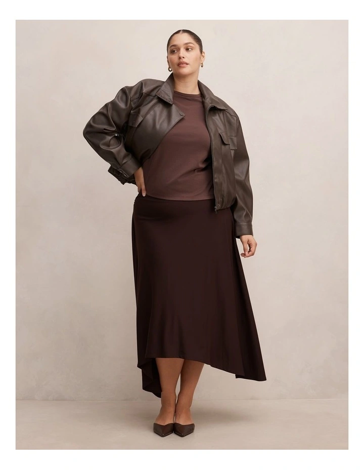 Ariel Godet Hanky Hem Skirt in Brown image 5